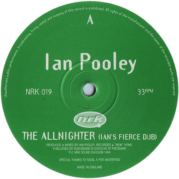 Ian Pooley - The Allnighter EP - Used Vinyl Record 12"
