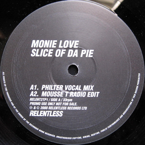 Monie Love - Slice Of Da Pie - Used Vinyl Record 12"