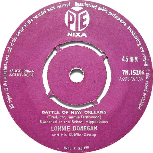 Lonnie Donegan's Ski - Battle Of New Orleans - Used Vinyl Record 7"