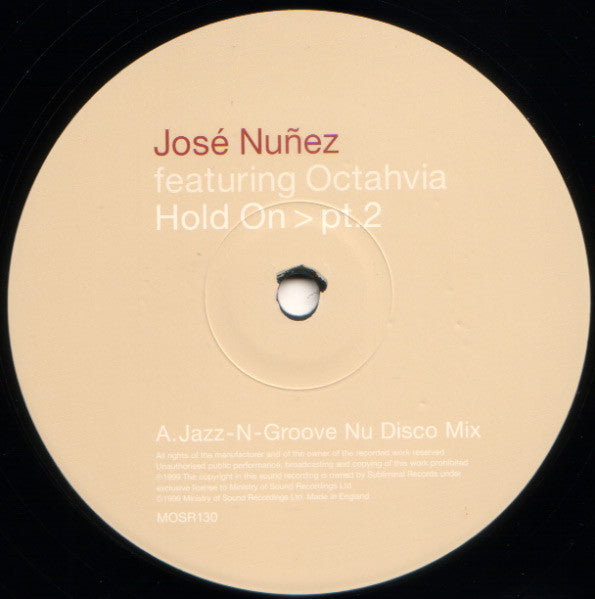 Jose Nunez - Hold On > Pt.2 - Used Vinyl Record 12"