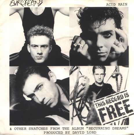 Europeans - This Record Is Free - Used Vinyl Record 7"