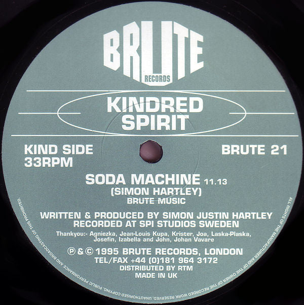 Kindred Spirit - Soda Machine / Warp 9 - Used Vinyl Record 12"