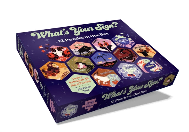 Chronicle Books - 12 Puzzles in One Box: What's Your Sign? - New J