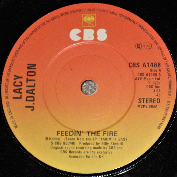 Lacy J. Dalton - Feedin' The Fire - Used Vinyl Record 7"