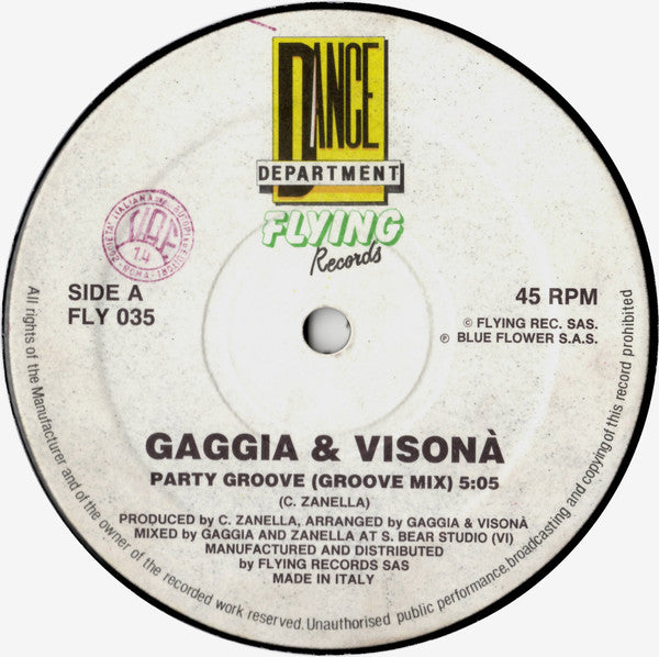 Luciano Gaggia - Party Groove - Used Vinyl Record 12"