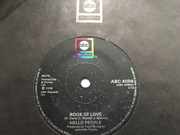 Hello People - Book Of Love - Used Vinyl Record 7"