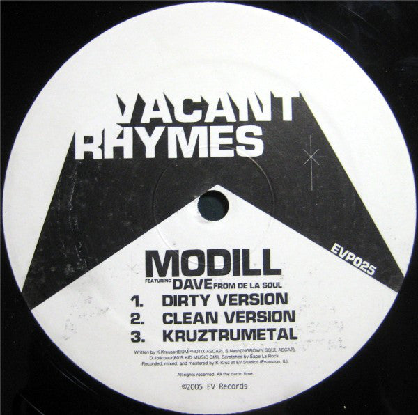 Modill - Vacant Rhymes / Nightly - Used Vinyl Record 12"
