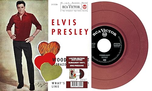 ELVIS PRESLEY - EP ÉTRANGER N°10 - WOODEN HEART (SPAIN) BURGUNDY VIN