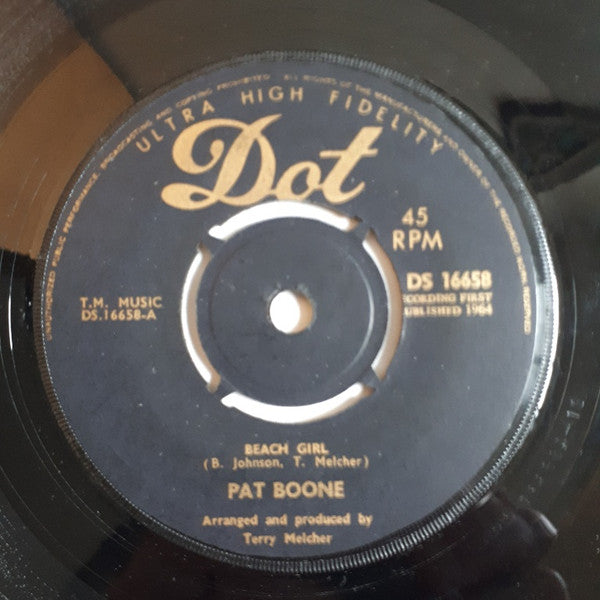 Pat Boone - Beach Girl / Little Honda - Used Vinyl Record 7"