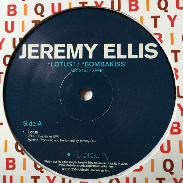Jeremy Ellis - Lotus / Bombakiss - Used Vinyl Record 12"