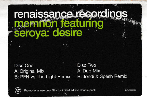 Memnon - Desire - Used Vinyl Record 12"