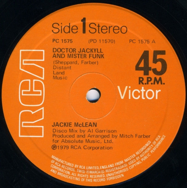 Jackie McLean - Doctor Jackyll And Mister Funk - Used Vinyl Record 12"