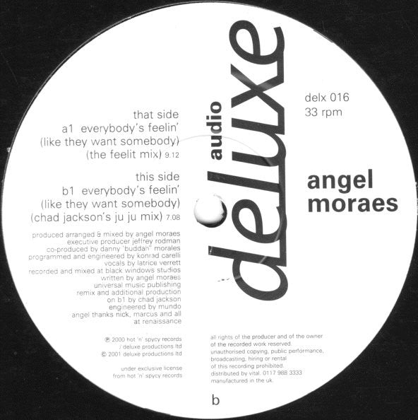 Angel Moraes - Everybody's Feelin' - Used Vinyl Record 12"