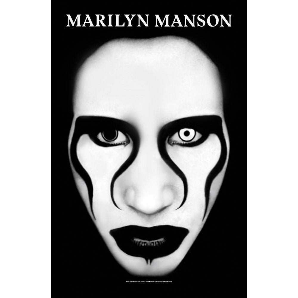 Marilyn Manson - Textile Poster: Defiant Face - Art Posters