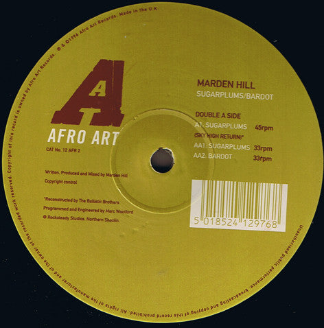 Marden Hill - Sugarplums / Bardot - Used Vinyl Record 12"