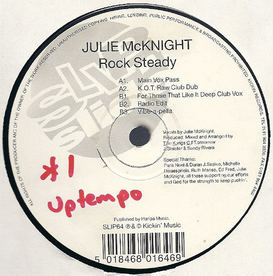 Julie McKnight - Rock Steady - Used Vinyl Record 12"