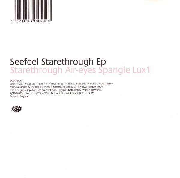 Seefeel - Starethrough Ep - Used CD