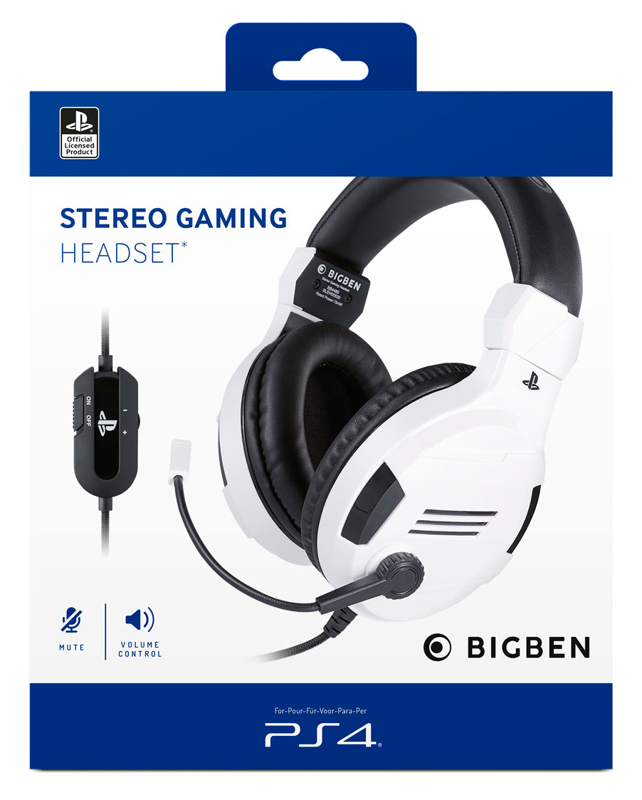 Bigben Stereo Gaming Headset for PS4 V3 - White /PS4 - New PS4