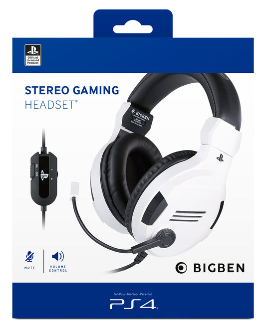 Bigben Stereo Gaming Headset for PS4 V3 - White /PS4 - New PS4