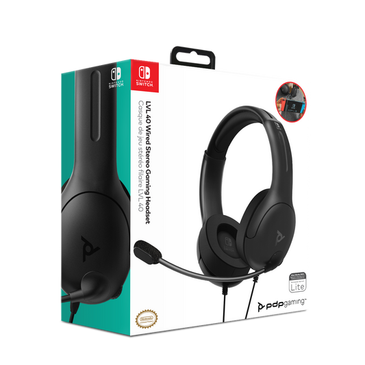 LVL 40 BLACK HEADSET - New Nintendo Switch