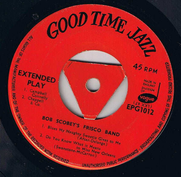 Bob Scobey's Frisco - Used Vinyl Record 7"