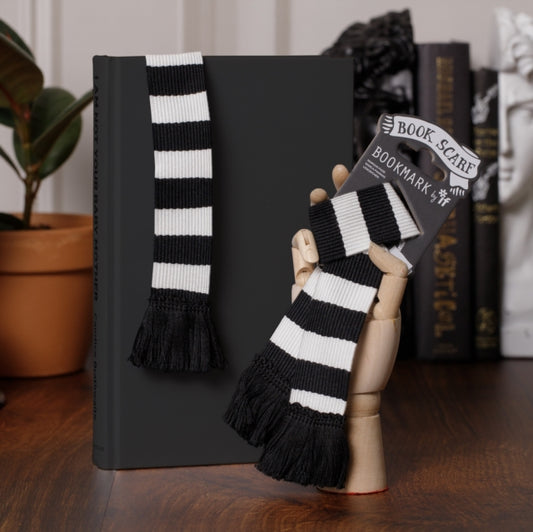 Book Scarf Bookmark - Black & White - New Paperback