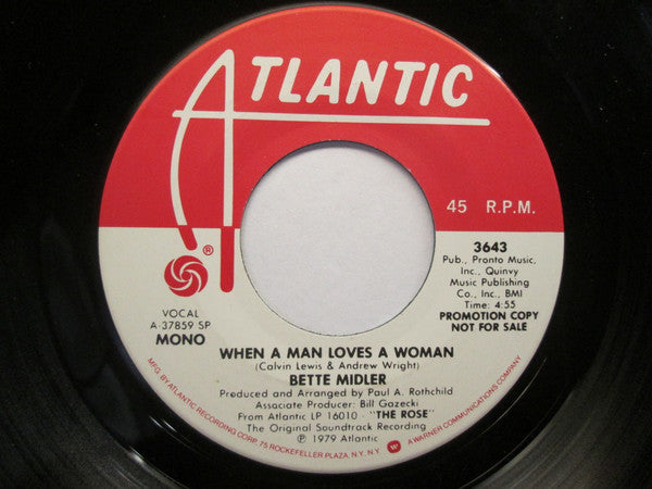 Bette Midler - When A Man Loves A Woman - Used Vinyl Record 7