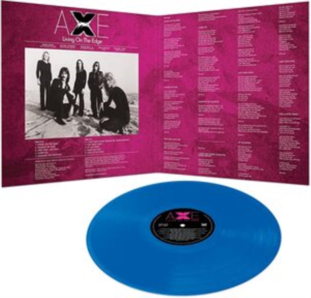 AXE - LIVING ON THE EDGE (BLUE VINYL) - Vinyl Record