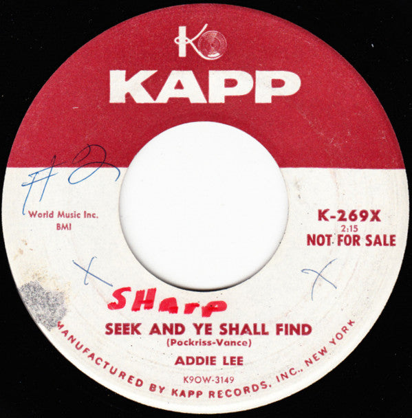 Addie Lee - Seek And You Shall Find / Love Guaranteed - Used