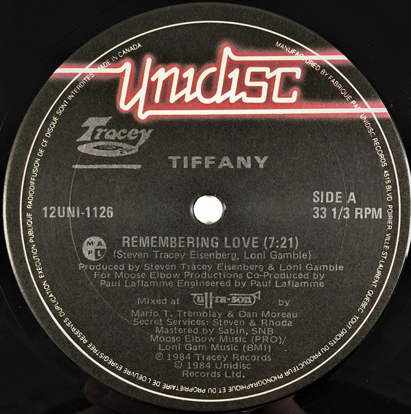 Tiffany - Remembering Love - Used Vinyl Record 12"