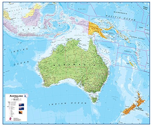Australasia laminated - New Sheet map