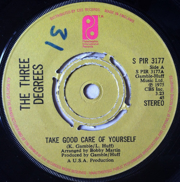 Three Degrees - Take Good Care Of Yourself - Used Vinyl Record 7"