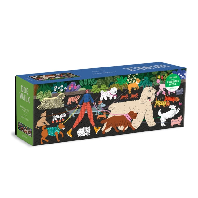 Galison - Dog Walk 1000 Piece Panoramic Puzzle - New Jigsaw Puzzle