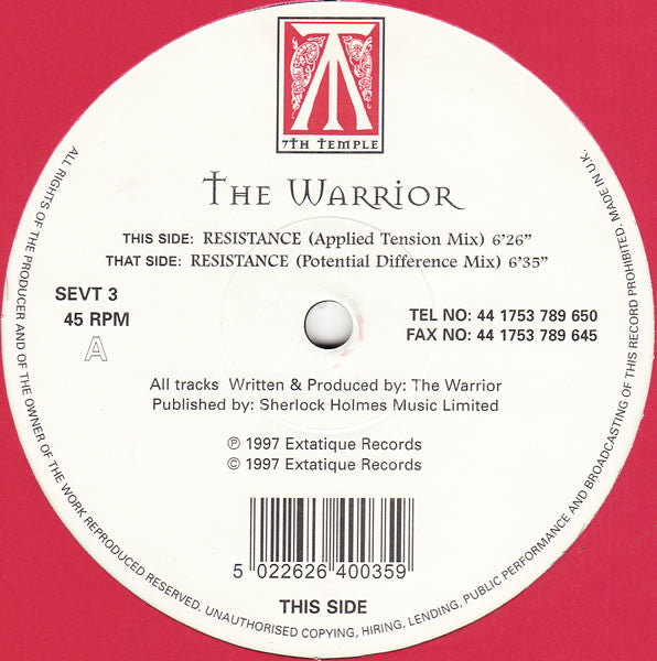 Warrior - Resistance - Used Vinyl Record 12"