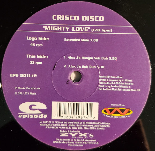 Crisco Disco - Mighty Love - Used Vinyl Record 12"