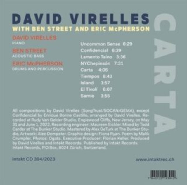 DAVID VIRELLES - Carta - CD