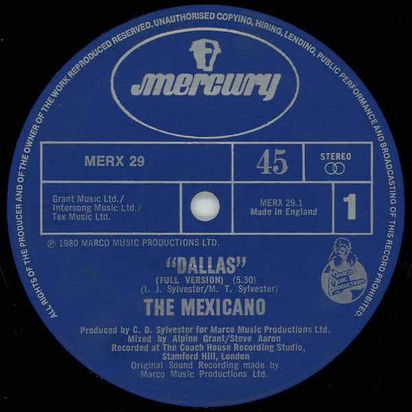 Mexicano - Dallas / Nightlife Groove - Used Vinyl Record 12"