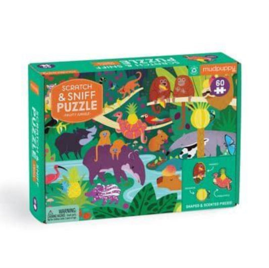 Mudpuppy - Fruity Jungle 60 Piece Scratch and Sniff Puzzle - New Jigsa