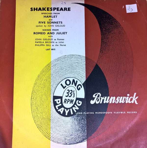 John Gielgud - Shakespeare - Speeches From Hamlet And Five Sonnets /