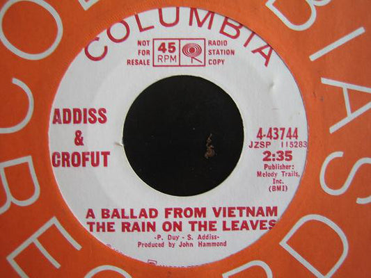 Addiss & Crofut - A Ballad From Vietnam The Rain On The Leave