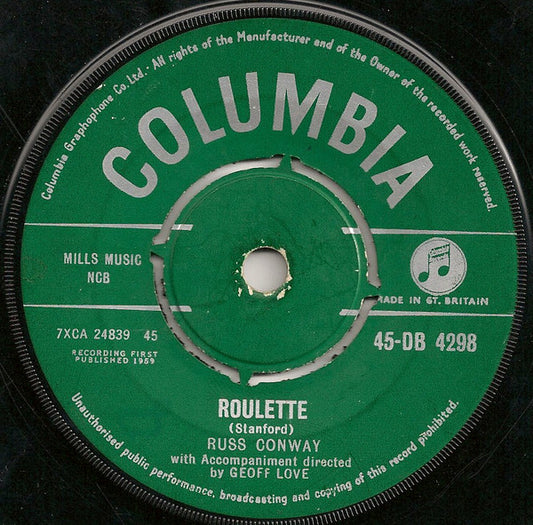 Russ Conway - Roulette - Used Vinyl Record 7"