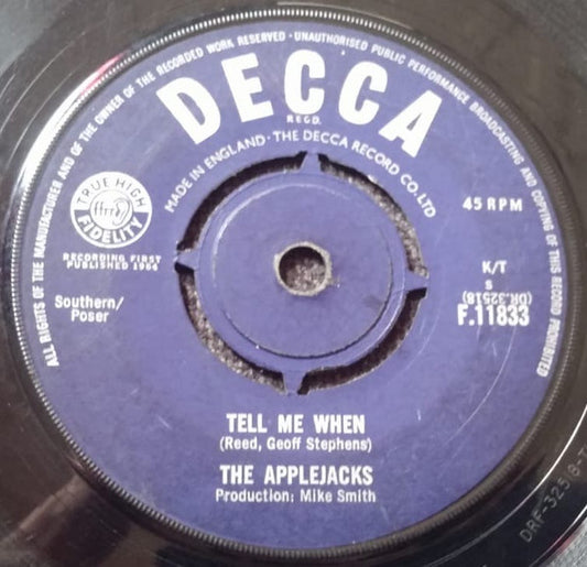 Applejacks - Tell Me When - Used Vinyl Record 7"