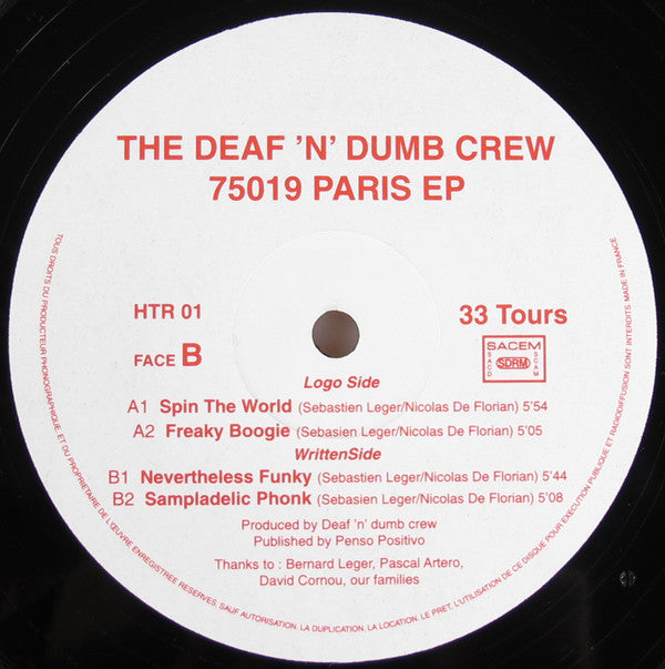 Deaf'N Dumb Crew - 75019 Paris EP - Used Vinyl Record 12"