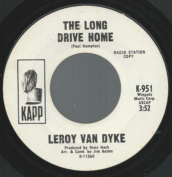Leroy Van Dyke - Long Drive Home - Used Vinyl Record 7"