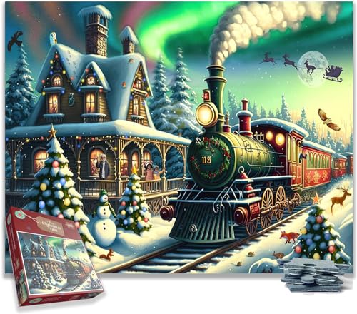 Christmas Train 1000 Piece Puzzle - Paperback