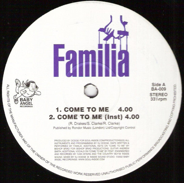 Familia - Come To Me - Used Vinyl Record 12"
