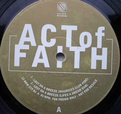 Act Of Faith - Lost On A Breeze - Used Vinyl Record 12"