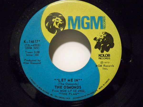 Osmonds - Let Me In / One Way Ticket To Anywhere - Used Vinyl Record