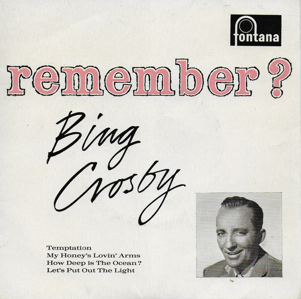 Bing Crosby - Remember? - Used Vinyl Record 7"