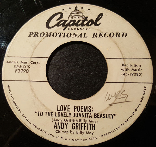 Andy Griffith - Love Poems: "To The Lovely Juanita Beasley" -
